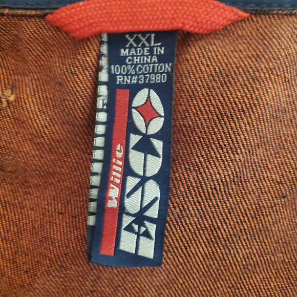 Willie+Esco DUNS Mens Vintage Denim Jacket Steetwear Black Red Sz XXL - Picture 6 of 7